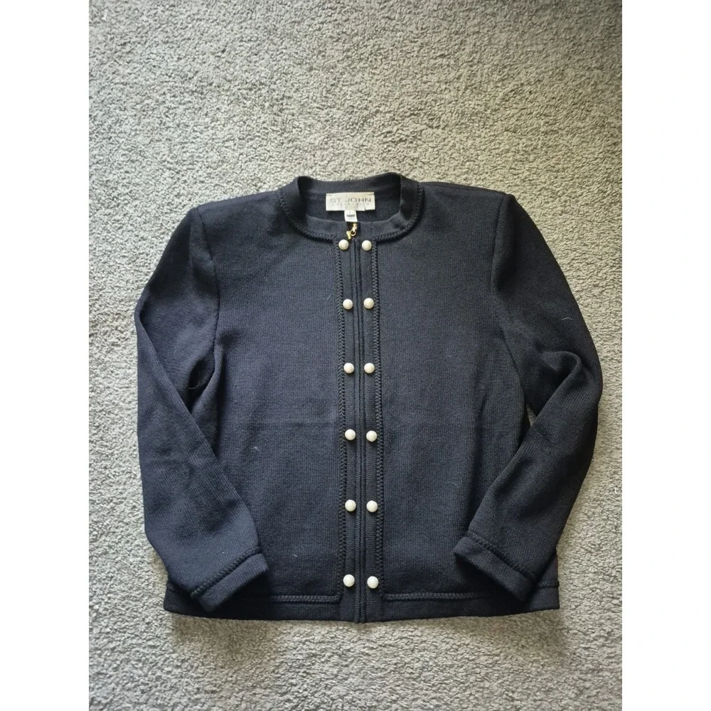 St. John Collection By Marie Gray Wool Black Blazer - Size: 8